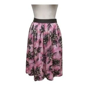 Anthropologie Odille Bohemian Romantic Cotton Midi Skirt Sz 4 Floral Cottagecore